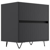 NACHTTISCH 61,2/65/42 cm  in Graphitfarben  - Graphitfarben/Schwarz, Basics, Holzwerkstoff/Metall (61,2/65/42cm) - MID.YOU