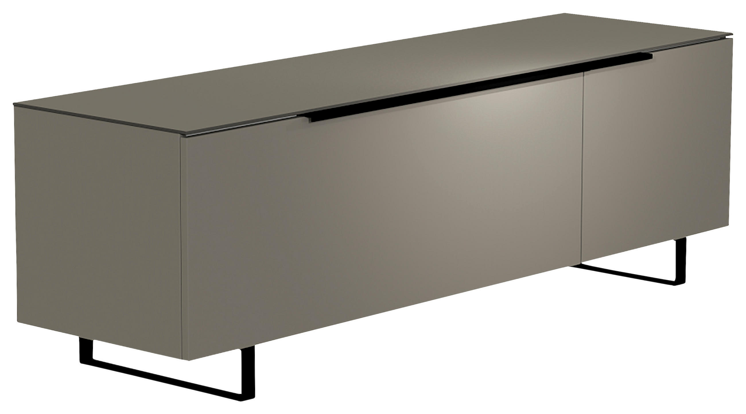 LOWBOARD Grau, Schwarz  160/51/45 cm  - Schwarz/Grau, Design, Glas/Holzwerkstoff (160/51/45cm) - Moderano