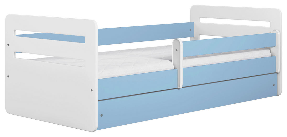 KINDER-/JUNIORBETT 80/140 cm  in Blau, Weiß  - Blau/Birkefarben, MODERN, Holz/Holzwerkstoff (80/140cm) - MID.YOU