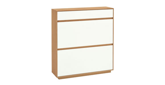 SCHUHKIPPER 101/111/31 cm  - Eichefarben/Weiß, Basics, Holz/Holzwerkstoff (101/111/31cm) - Novel