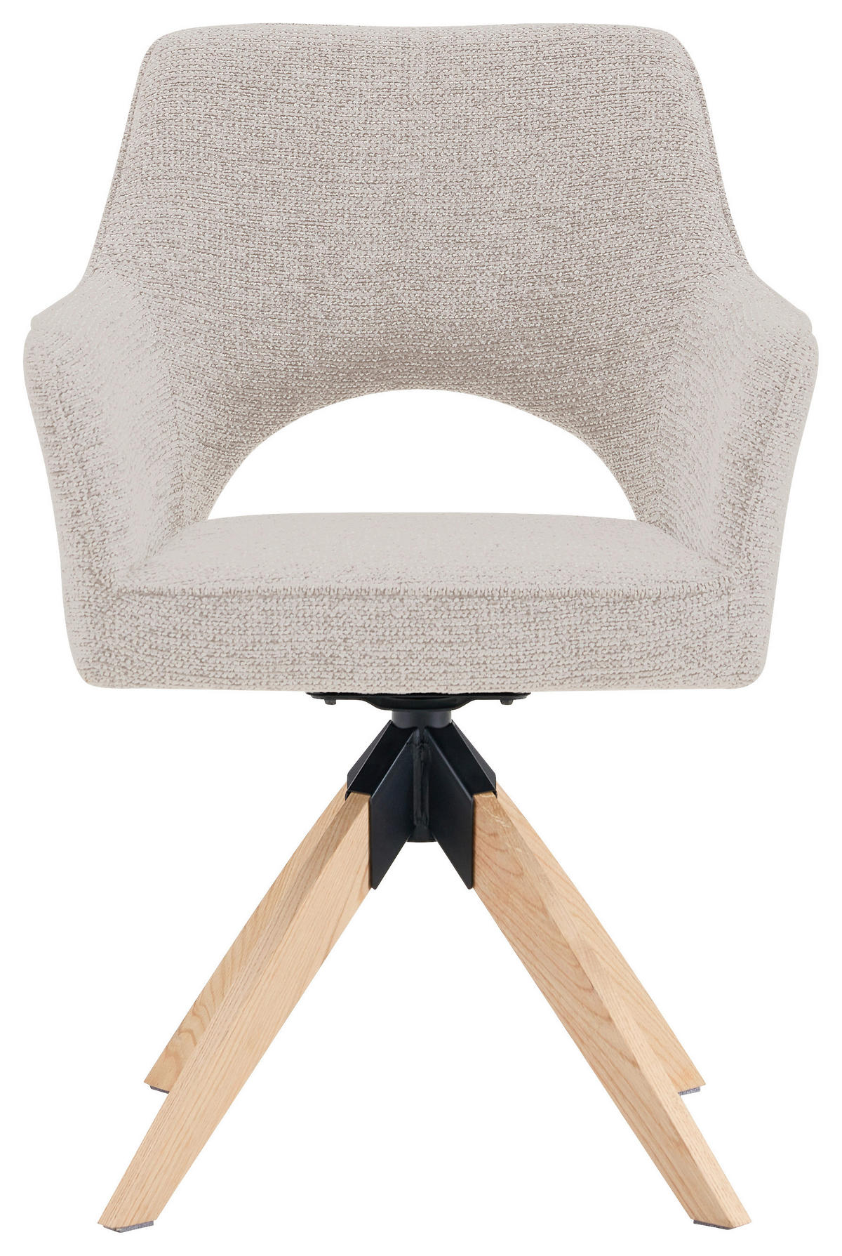 STOLICA S NASLONOM ZA RUKE  boje hrasta, bež  drvo, metal, tekstil      - boje hrasta/bež, Moderno, drvo/metal (60/89/65,5cm) - Livetastic