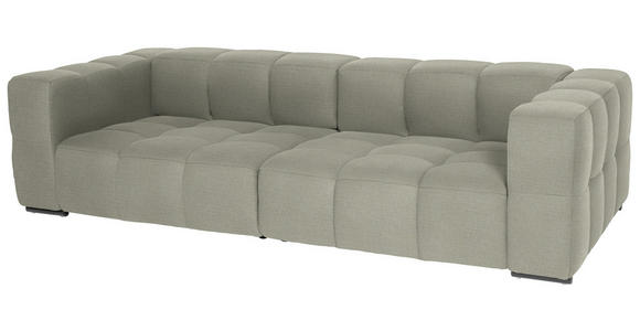BIGSOFA  in Flachgewebe, Leinenoptik Naturfarben  - Schwarz/Naturfarben, Design, Textil/Metall (262/66/113cm) - Belluti