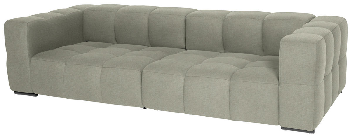BIGSOFA  in Flachgewebe, Leinenoptik Naturfarben  - Schwarz/Naturfarben, Design, Textil/Metall (262/66/113cm) - Belluti