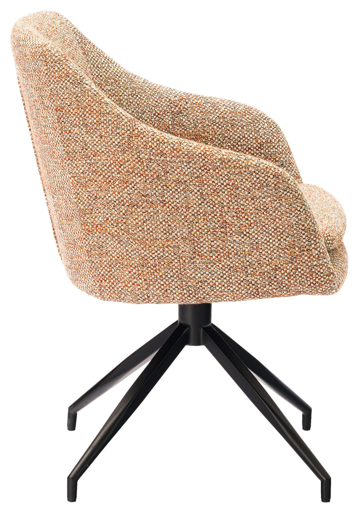 ARMLEHNSTUHL  in Eisen Webstoff  - Terracotta/Schwarz, Design, Textil/Metall (61/83/61,5cm) - Cassando
