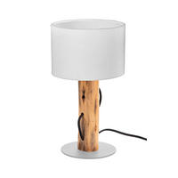 TISCHLEUCHTE 18/32,6 cm   - Weiß/Braun, Natur, Holz/Textil (18/32,6cm)