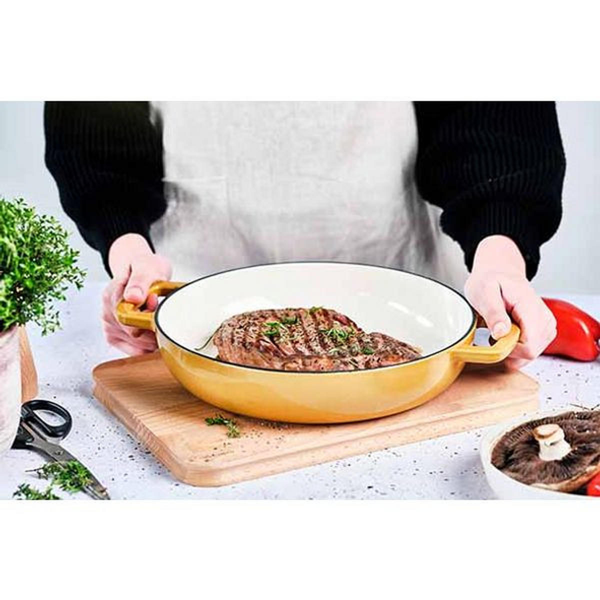 LITOŽELEZNA PONEV FONTESTIC 28/6 cm  - barve jantarja, Basics, kovina (28/6cm)