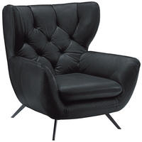 CHESTERFIELD-SESSEL Mikrofaser Schwarz  - Schwarz, Design, Textil/Metall (100/106/95cm) - Pure Home Lifestyle