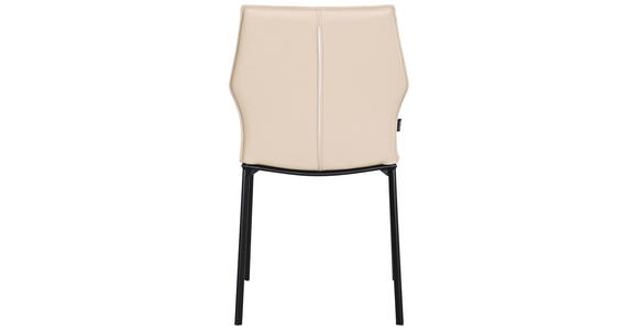 STUHL Echtleder Taupe - Taupe/Schwarz, Design, Leder/Metall (48/85/57,5cm) - Novel