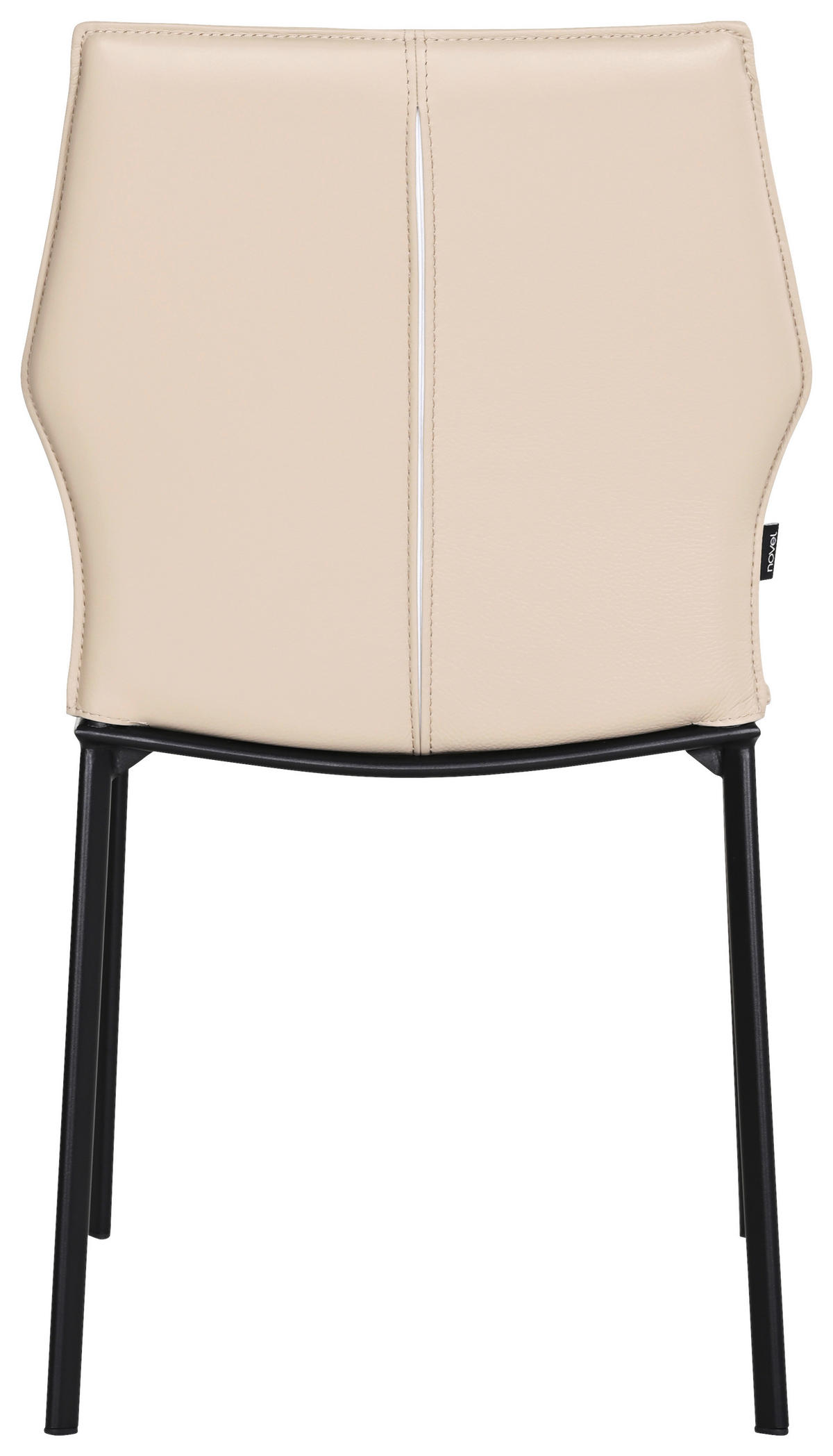 STUHL Echtleder Taupe  - Taupe/Schwarz, Design, Leder/Metall (48/85/57,5cm) - Novel
