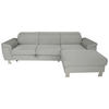 ECKSOFA in Cord Grau  - Silberfarben/Grau, Design, Textil/Metall (250/167cm) - Xora