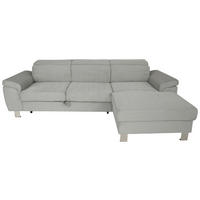 ECKSOFA in Cord Grau  - Silberfarben/Grau, Design, Textil/Metall (250/167cm) - Xora