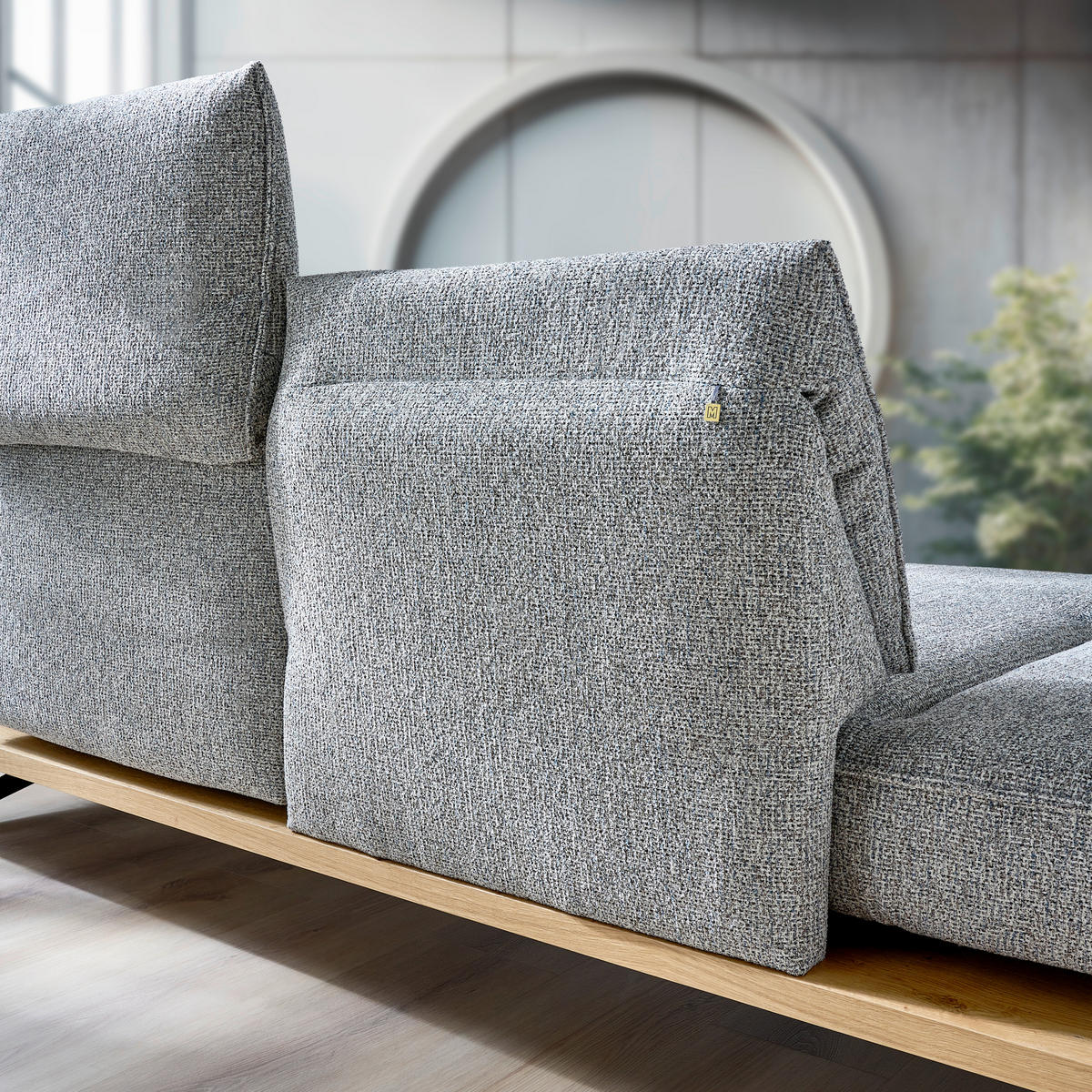 ECKSOFA in Chenille Beige  - Beige/Schwarz, Design, Holz/Textil (132/240cm) - Koinor