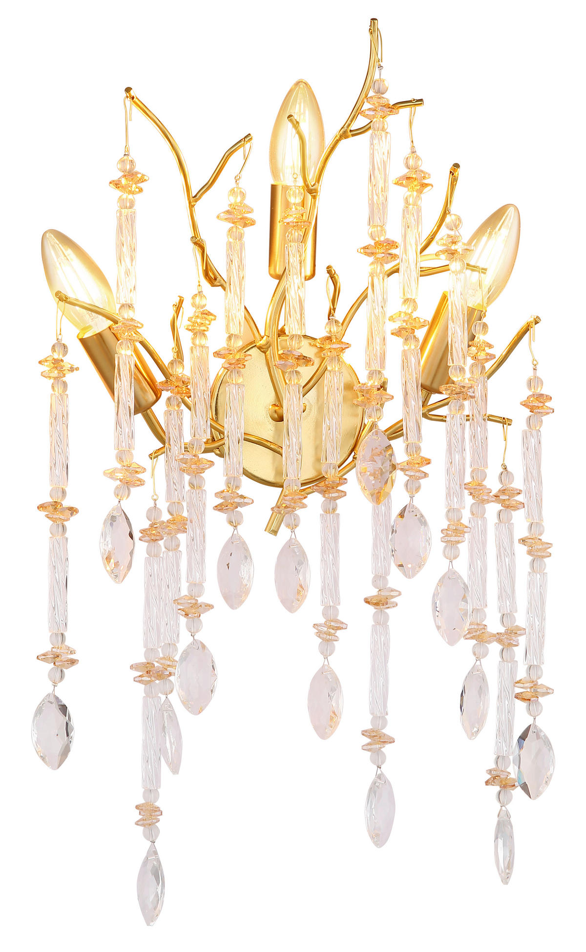 WANDLEUCHTE 35/50 cm   - Klar/Goldfarben, Design, Glas/Metall (35/50cm) - Globo