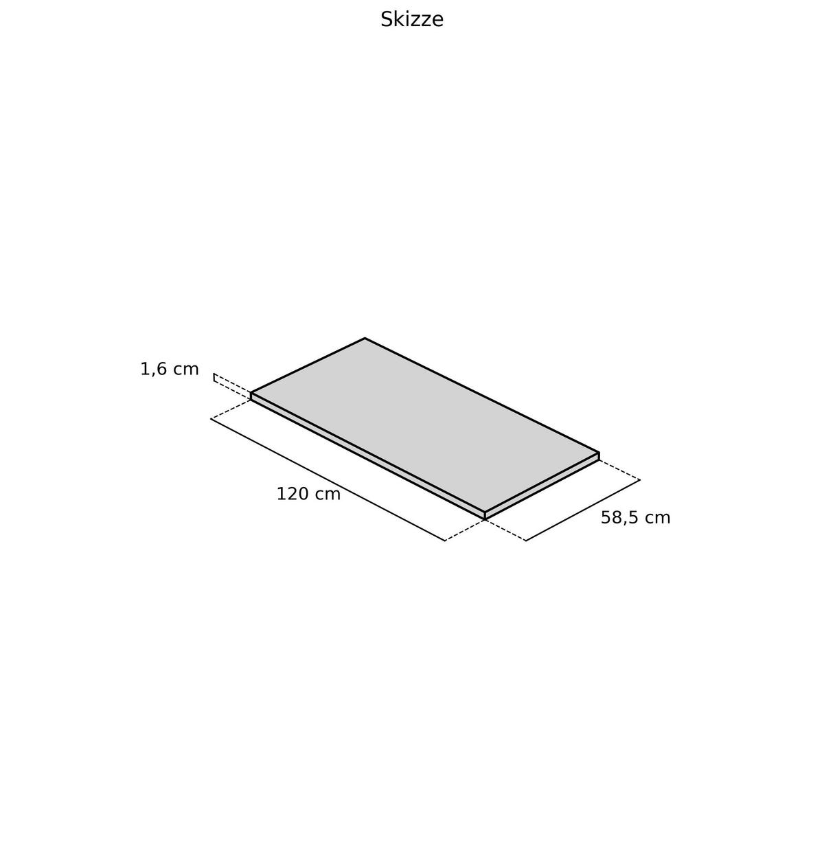 ABDECKBODEN 120/1,6/58,5 cm  - Weiß, Basics, Holzwerkstoff (120/1,6/58,5cm) - Impuls