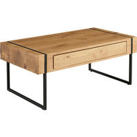 COUCHTISCH Eiche furniert, massiv 110/59,4/45 cm rechteckig Schwarz, Eichefarben  - Eichefarben/Schwarz, Design, Holz/Holzwerkstoff (110/59,4/45cm) - Carryhome