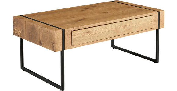 COUCHTISCH in Holz, Metall, Holzwerkstoff 110/59,4/45 cm  - Eichefarben/Schwarz, Design, Holz/Holzwerkstoff (110/59,4/45cm) - Carryhome