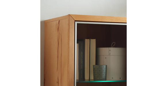 WOHNWAND in Buchefarben - Edelstahlfarben/Buchefarben, KONVENTIONELL, Glas/Holz (310/190/50cm) - Cantus