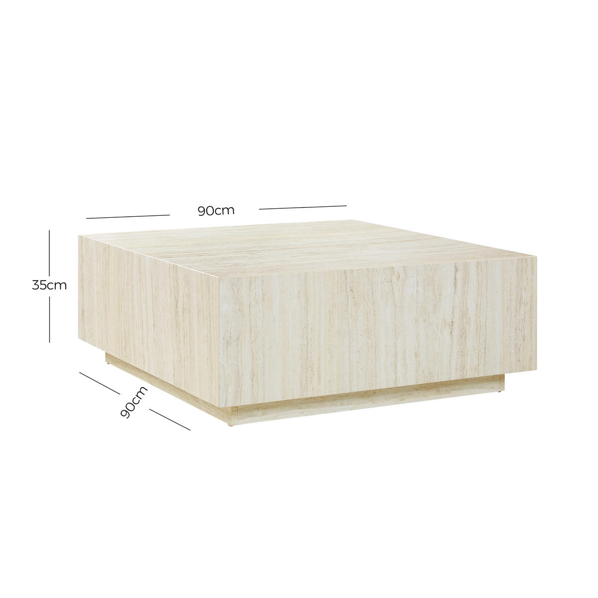 COUCHTISCH 90/90/35 cm quadratisch Beige  - Beige, Design, Holzwerkstoff (90/90/35cm) - Livetastic