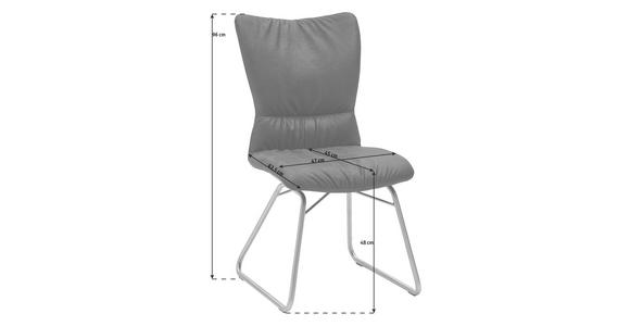 STUHL in Metall, Textil Edelstahlfarben, Dunkelbraun - Edelstahlfarben/Dunkelbraun, Design, Textil/Metall (47/96/63,5cm) - Dieter Knoll