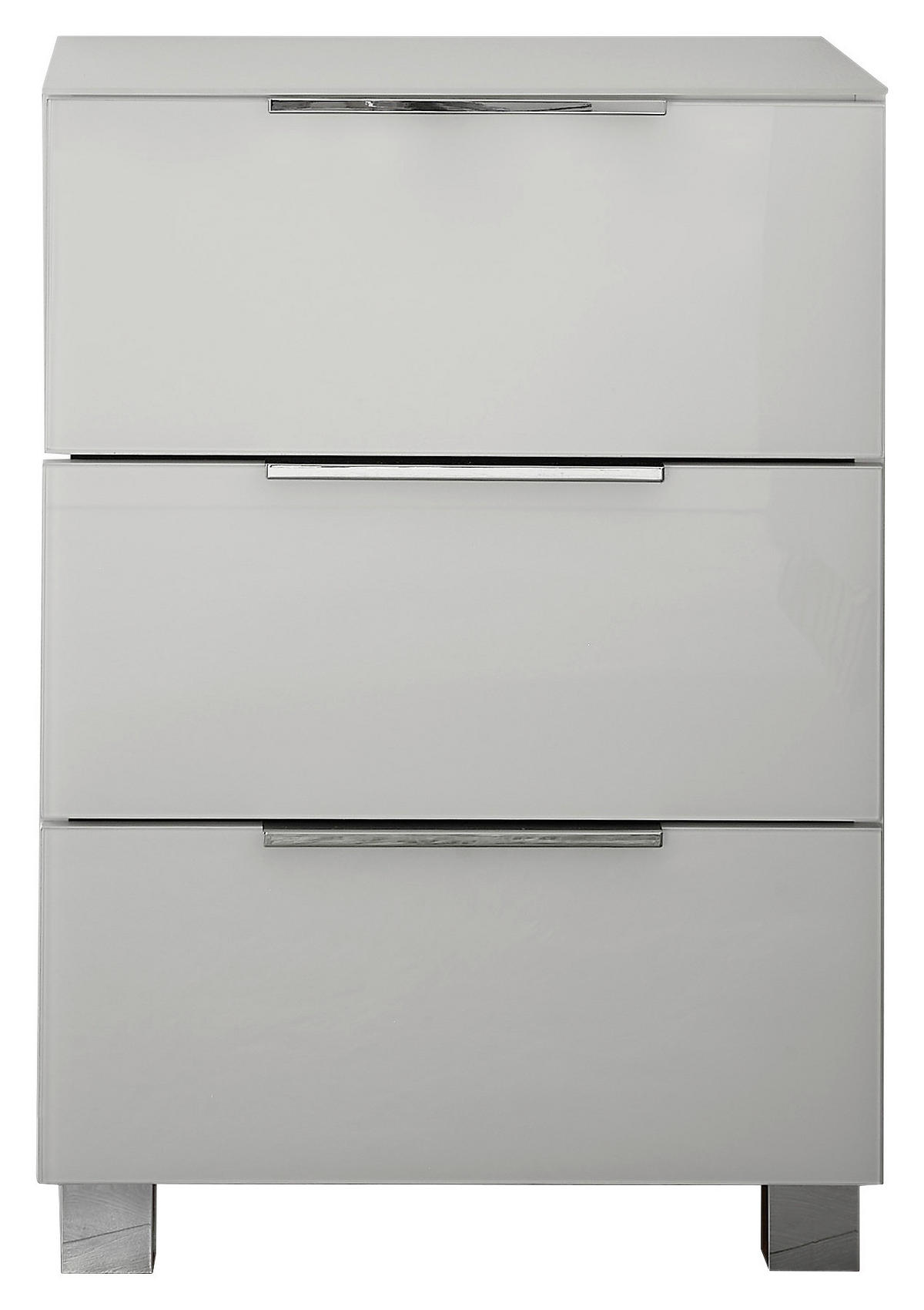 NACHTTISCH 45,1/63,5/40,2 cm  in Weiss  - Chromfarben/Weiss, Konventionell, Glas/Holzwerkstoff (45,1/63,5/40,2cm) - Xora