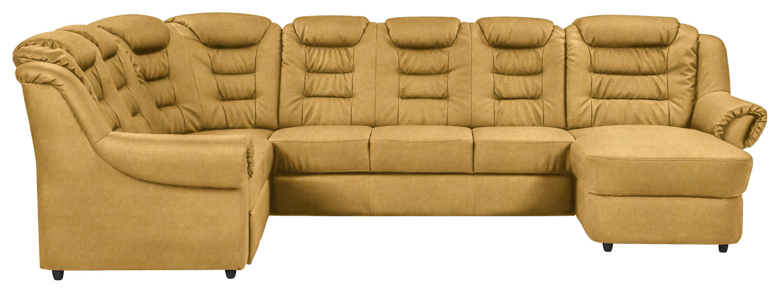 WOHNLANDSCHAFT in Chenille Gelb - Gelb/Schwarz, Konventionell, Kunststoff/Textil (216/333/165cm) - Livetastic