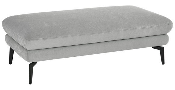 ECKSOFA in Chenille, Flachgewebe Silberfarben 180/284 cm - Silberfarben/Schwarz, Design, Textil/Metall (180/284cm) - Dieter Knoll