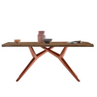 ESSTISCH 220/100/73,5 cm Echtholz  Holz, Metall rechteckig Braun, Naturfarben  - Braun/Naturfarben, MODERN, Holz/Metall (220/100/73,5cm) - MID.YOU