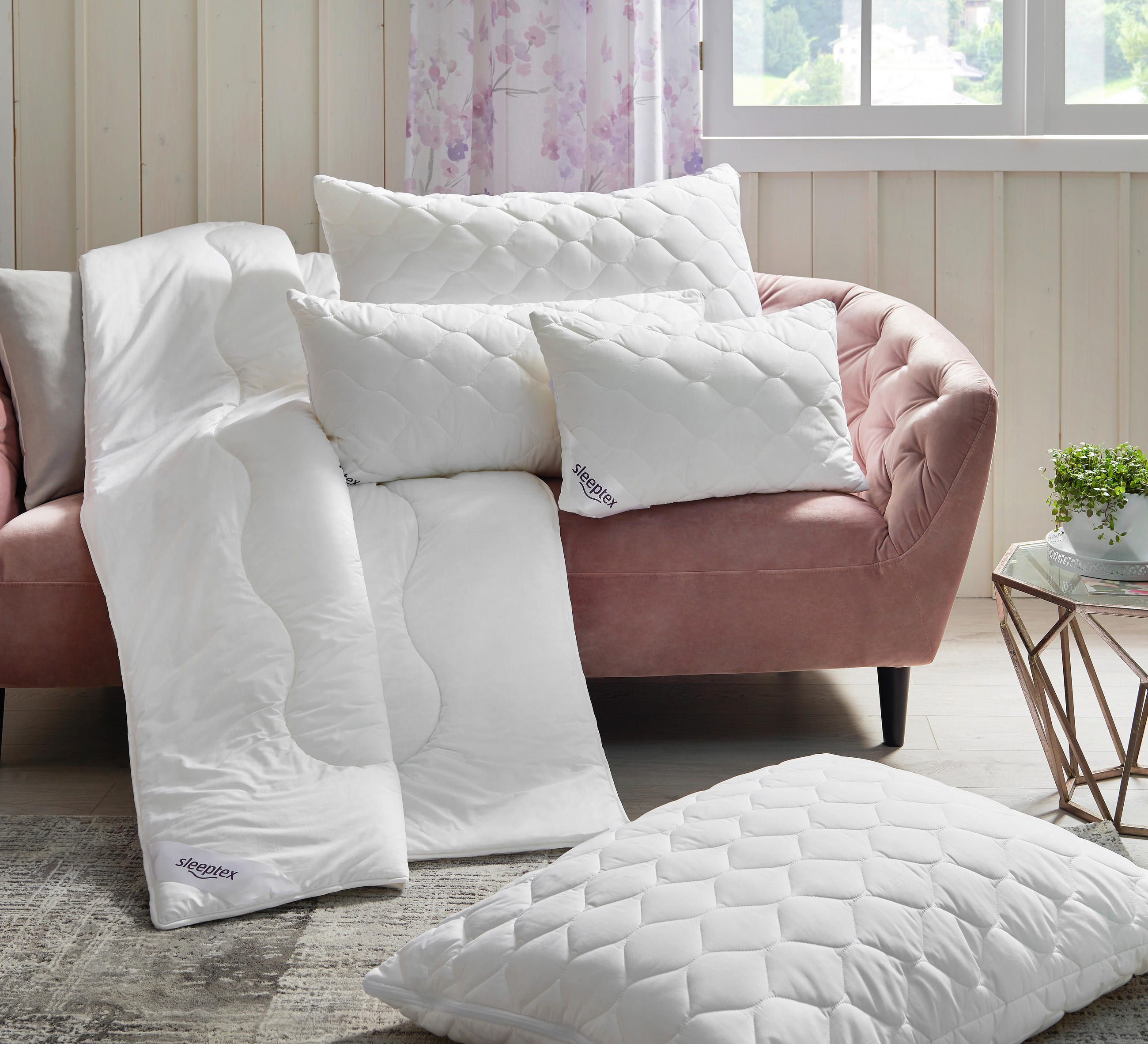 CELOROČNÍ PŘIKRÝVKA, 200/200 cm, polyester - bílá, Basics, textil (200/200cm) - Sleeptex