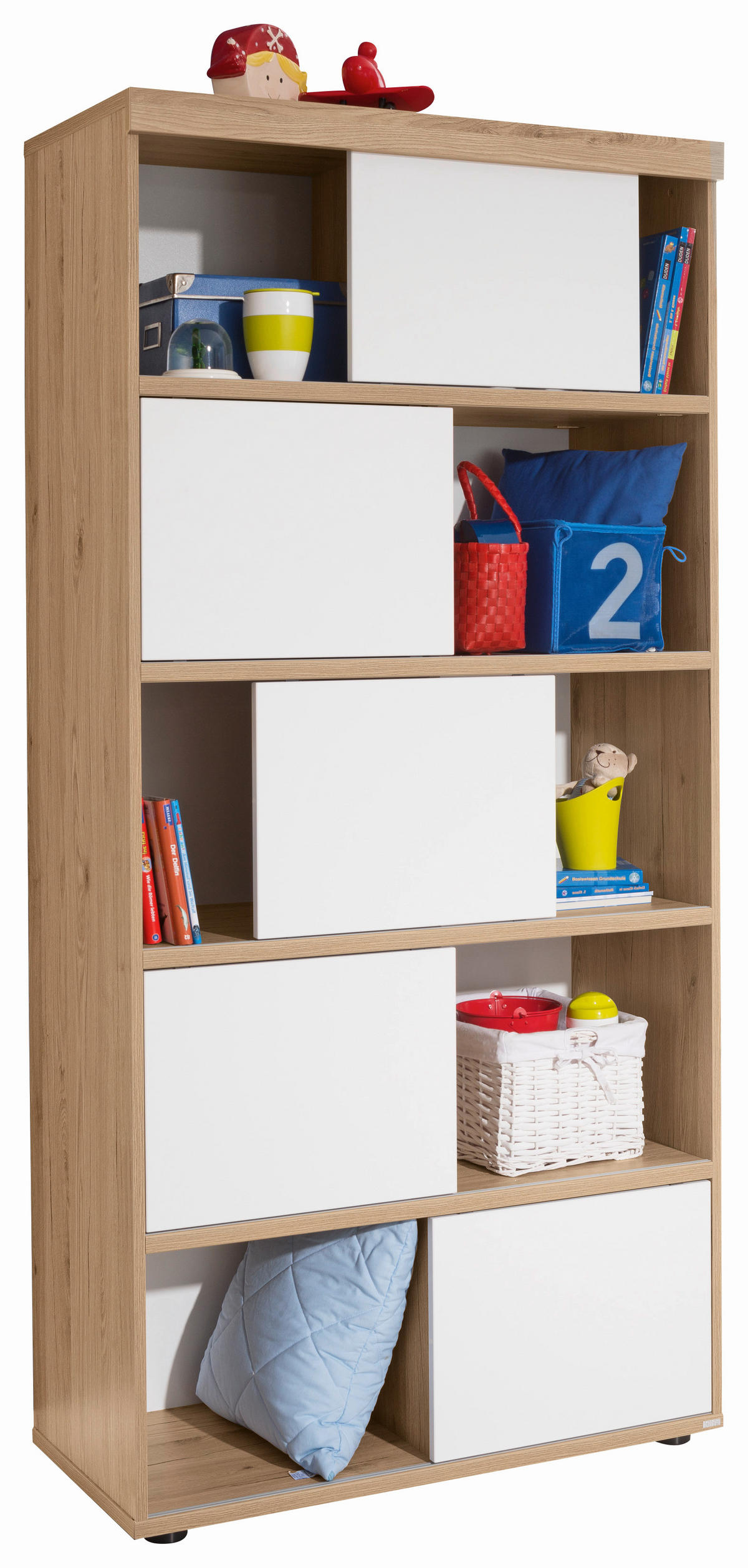 STANDREGAL  86,5/180,1/42,6 cm Weiss, Eichefarben  - Weiss/Eichefarben, Design, Holzwerkstoff/Kunststoff (86,5/180,1/42,6cm) - Paidi