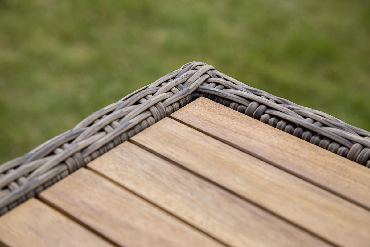 GARTENTISCH 185/90/75 cm Holz, Metall, Kunststoff rechteckig  - Naturfarben/Akaziefarben, KONVENTIONELL, Holz/Kunststoff (185/90/75cm) - Gardenson