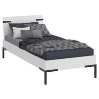 BETT 90/200 cm,  in Weiß,  - Schwarz/Weiß, Design, Metall (90/200cm) - Xora