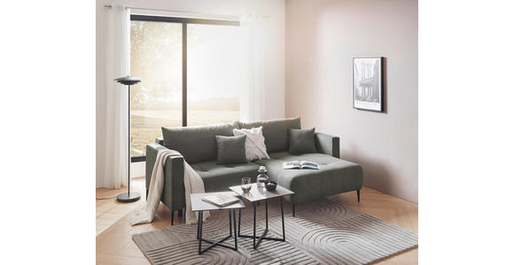 ECKSOFA in Velours Schlammfarben - Schlammfarben/Schwarz, KONVENTIONELL, Textil/Metall (226/155cm) - Carryhome