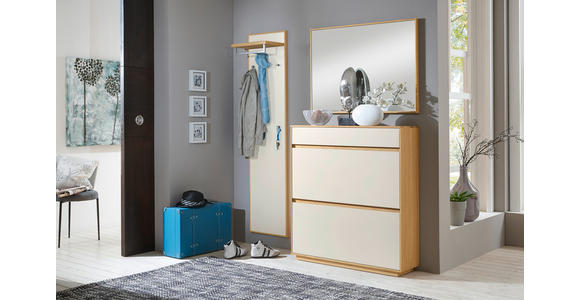 GARDEROBE 3-teilig in 155/195/31 cm - Eichefarben/Weiß, Basics, Glas/Holz (155/195/31cm) - Novel