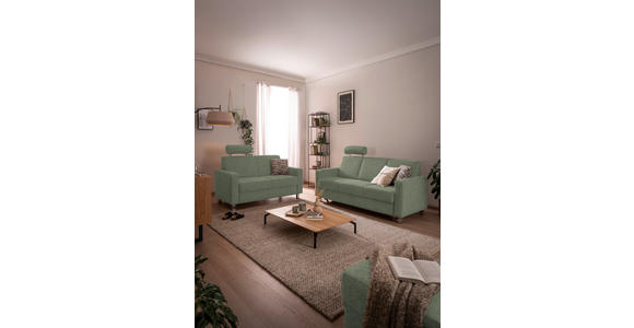 2-SITZER-SOFA in Flachgewebe Hellgrün - Chromfarben/Hellgrün, Design, Textil/Metall (158/83/85cm) - Xora