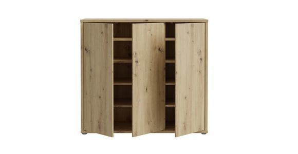 SCHUHSCHRANK 110/100/35 cm - Eiche Artisan/Grau, MODERN, Holzwerkstoff/Kunststoff (110/100/35cm) - Xora