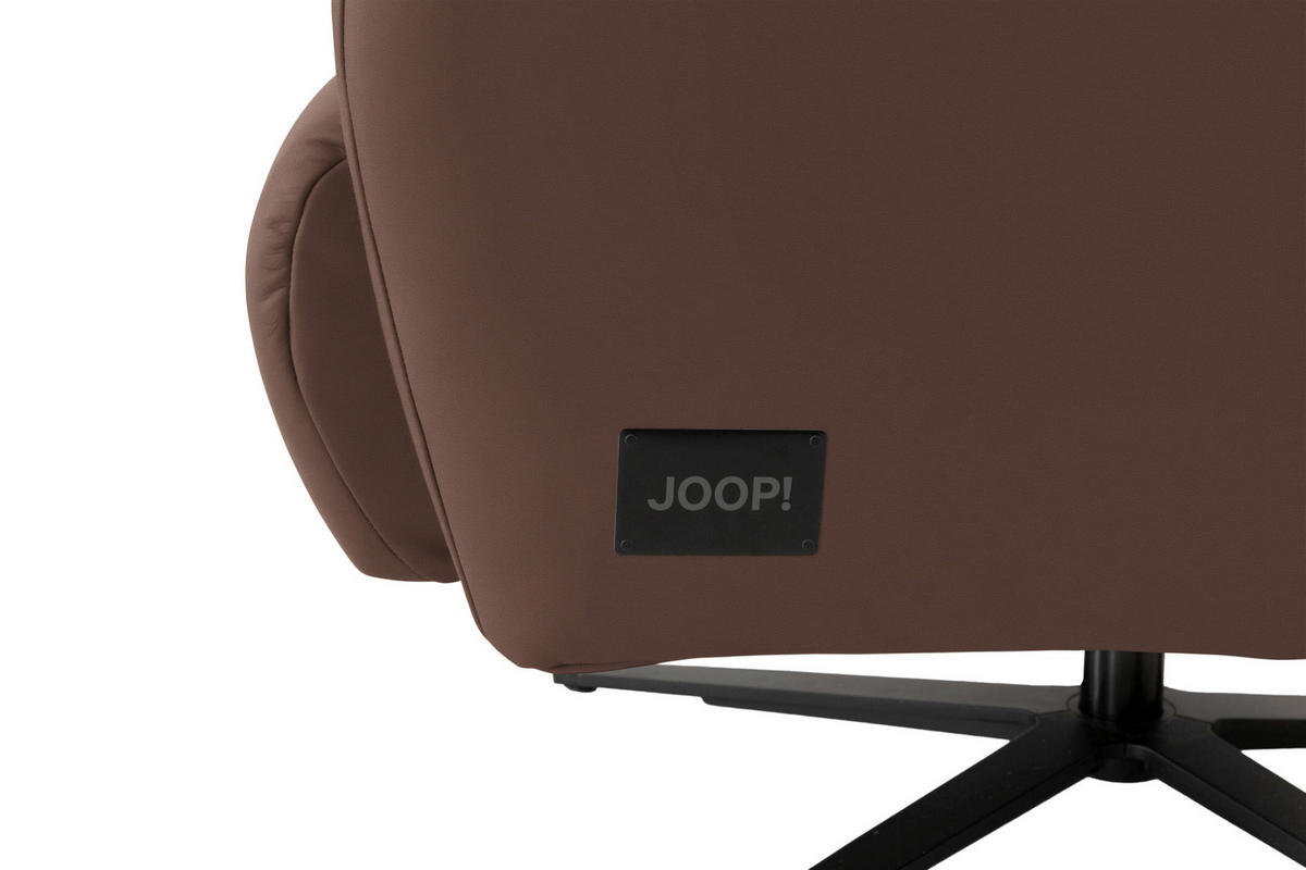 RELAXSESSEL Leder Mokka  - Schwarz/Mokka, Modern, Leder/Metall (66/110/83cm) - Joop!