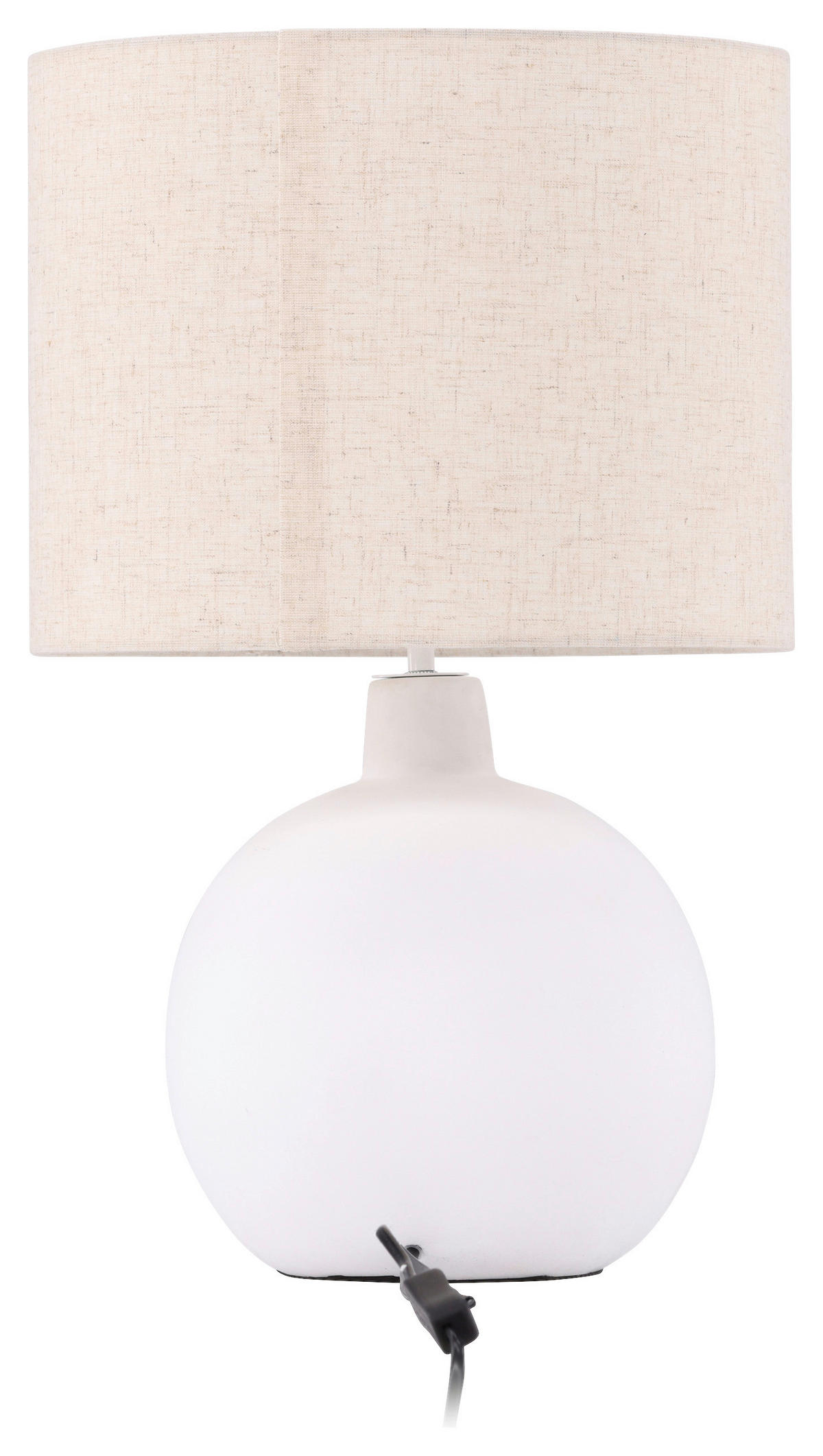 TISCHLEUCHTE 32/51/32 cm   - Beige/Weiß, Basics, Textil/Stein (32/51/32cm) - P & B