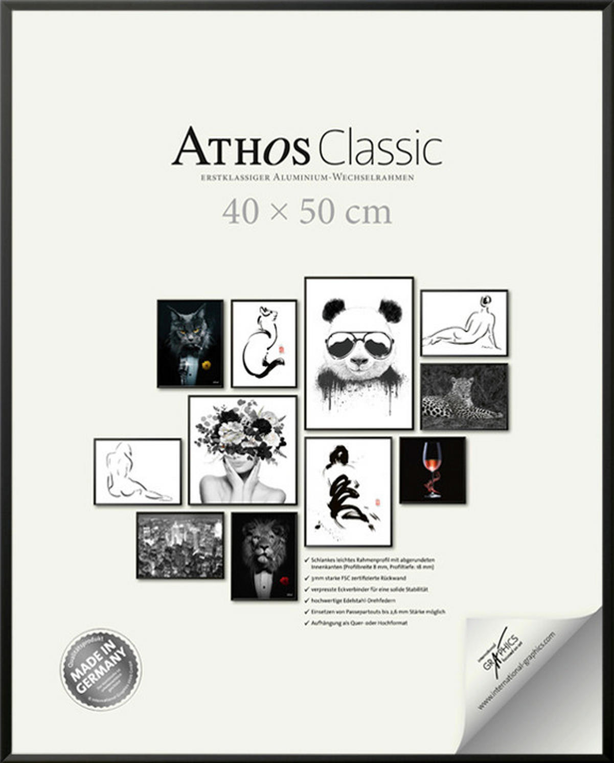 BILDERRAHMEN - Schwarz, Basics, Papier/Holzwerkstoff (40/50/1,8cm)