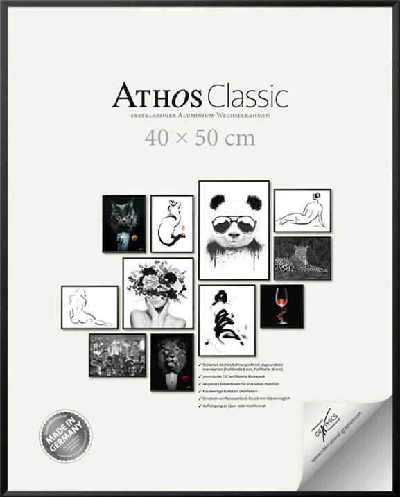 XXXLutz Bilderrahmen Athos Classic Schwarz 40x50x1.8 cm