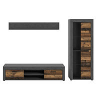 OBÝVACIA STENA, sivá, prírodná farba - čierna/sivá, Design, kompozitné drevo/plast (159/235/35cm) - MID.YOU