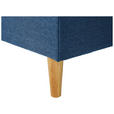 ECKSOFA in Flachgewebe Dunkelblau - Eiche Wotan/Dunkelblau, KONVENTIONELL, Holz/Textil (255/157cm) - Carryhome