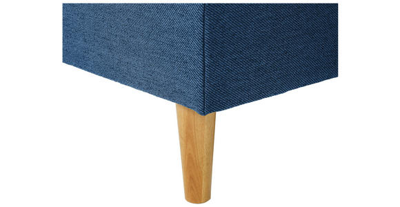 ECKSOFA in Flachgewebe Dunkelblau - Eiche Wotan/Dunkelblau, KONVENTIONELL, Holz/Textil (255/157cm) - Carryhome