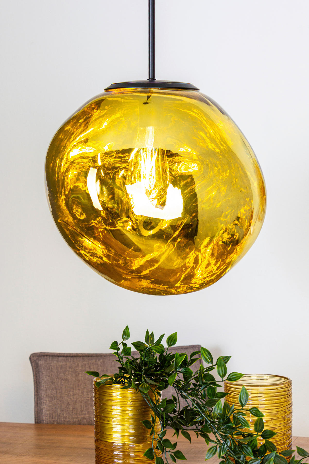 HÄNGELEUCHTE 36/150 cm  - Gelb, Basics, Glas (36/150cm)