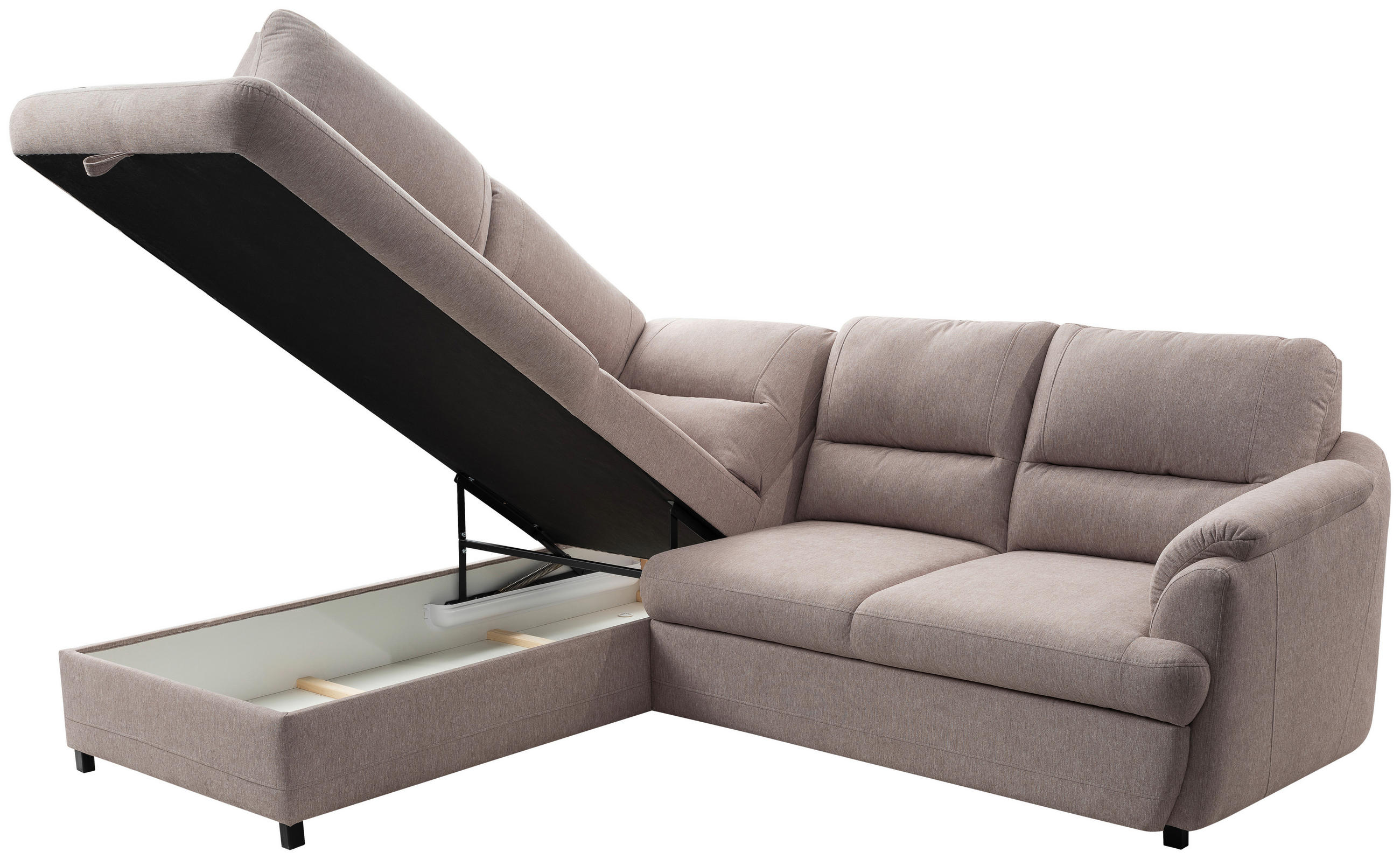 HÖRNSOFFA i greige  - greige/svart, Basics, trä/textil (200/240cm) - MID.YOU