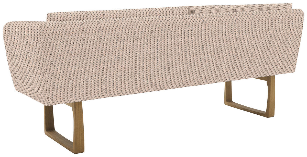SITZBANK 224/91/69 cm Flachgewebe Greige massiv Holz  - Greige/Eichefarben, Design, Holz/Textil (224/91/69cm) - Valnatura