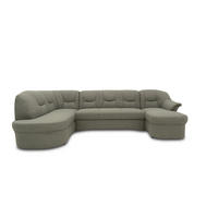 WOHNLANDSCHAFT Graubraun Mikrofaser  - Graubraun/Schwarz, KONVENTIONELL, Kunststoff/Textil (180/295/146cm) - MID.YOU