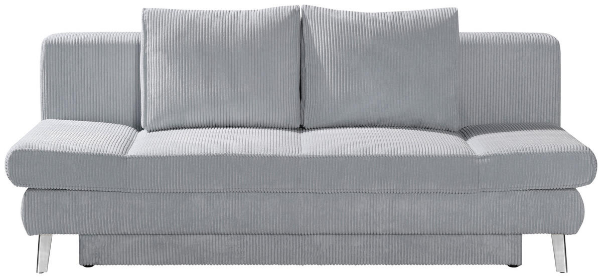 SCHLAFSOFA in Cord Grau  - Chromfarben/Grau, Design, Textil/Metall (200/85/90cm) - Xora