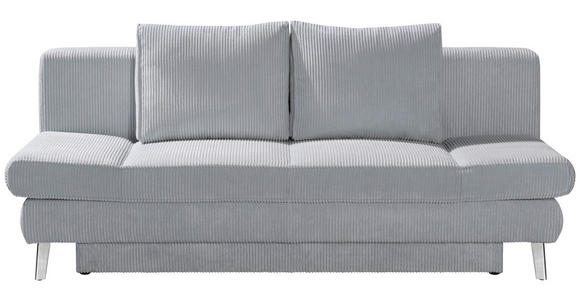 SCHLAFSOFA in Cord Grau  - Chromfarben/Grau, Design, Textil/Metall (200/85/90cm) - Xora