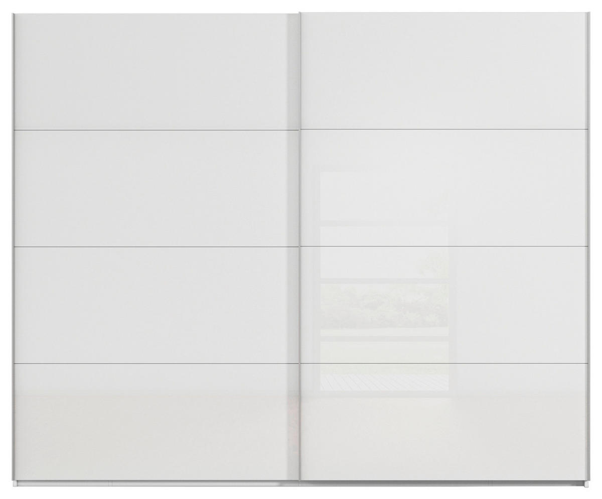 SCHWEBETÜRENSCHRANK 271/223/68 cm 2 Tür(en)-türig Weiß  - Alufarben/Weiß, Design, Glas/Holzwerkstoff (271/223/68cm) - Xora