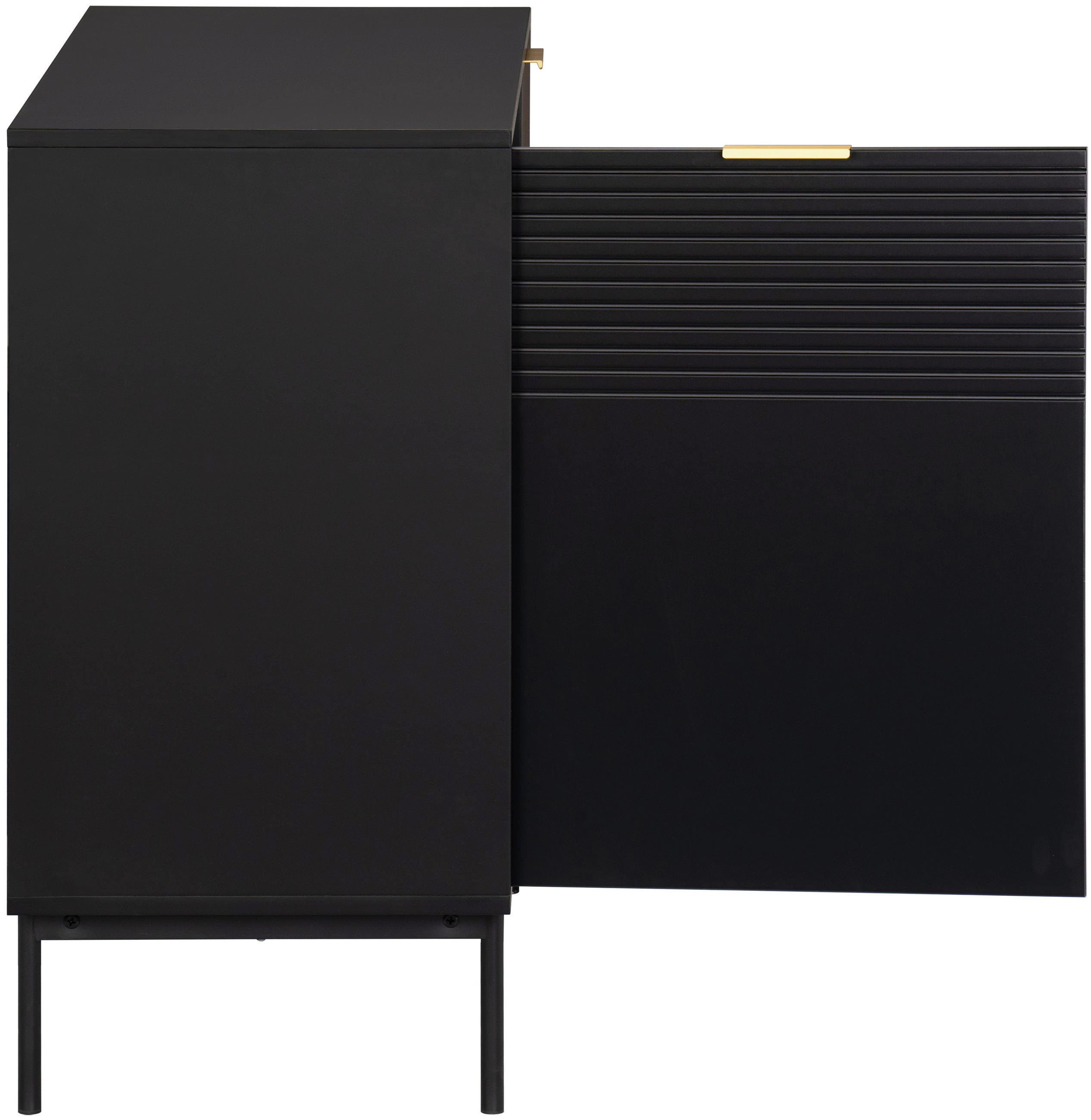 Livetastic ŠIROKÁ KOMODA, černá, barvy zlata, 100/80/40 cm